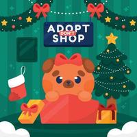 adoptieren Sie ein Haustier für die Weihnachtsgeschenk-Aktion vektor