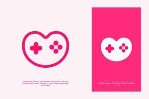 enkel kärlek spel logotyp design mall vektor