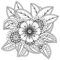 Mehndi Blume dekorative Ornament im ethnischen orientalischen Stil, Doodle Ornament, Umriss Hand zeichnen. Malbuchseite. vektor