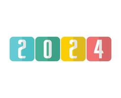 2024 Lycklig ny år abstrakt Flerfärgad grafisk design vektor logotyp symbol illustration