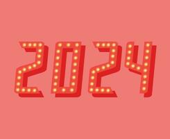 glücklich Neu Jahr 2024 abstrakt Rosa Grafik Design Vektor Logo Symbol Illustration