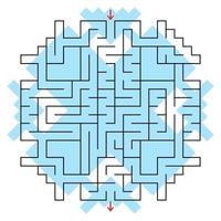 färgstark fyrkantig fantastisk labyrint med ingång och utgång. enkel platt vektor illustration isolerad på vit bakgrund.