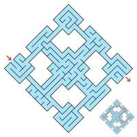 buntes fantastisches Labyrinth in Form eines Diamanten mit einem Eingang und einem Ausgang. einfache flache Vektorillustration lokalisiert auf weißem Hintergrund. mit der antwort vektor