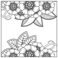 Mehndi Blume dekorative Ornament im ethnischen orientalischen Stil, Doodle Ornament, Umriss Hand zeichnen. Malbuchseite. vektor