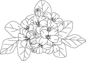 abstrakt Linie von Trompete Baum Blume. vektor