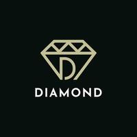 första brev d diamant logotyp design aning vektor