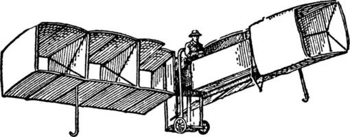 Santos dumont fliegend Maschine, Jahrgang Illustration. vektor