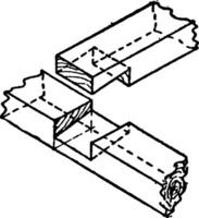 avfasade halvering, årgång illustration. vektor