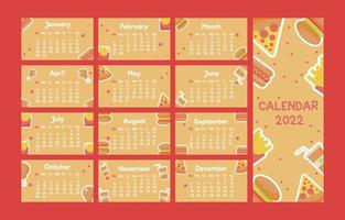 Fast-Food-Thema Kalender 2022 vektor