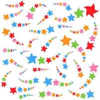 eine Reihe von farbigen Cartoon-Sternen. abstrakte fantastische Silhouetten. einfache flache Vektorillustration lokalisiert auf weißem Hintergrund. vektor