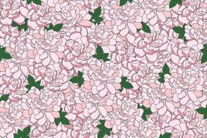 illustration bukett av rosa reste sig blomma med löv bakgrund. vektor