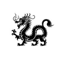 Silhouette von Grün Holz Chinesisch Drachen Symbol von das 2024 Chinesisch Neu Jahr vektor