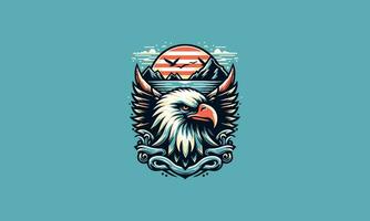 Kopf Adler auf Meer Vektor Illustration Kunstwerk Design