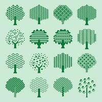 Baum Logo Symbol einstellen Design mit anders Konzepte Zeichen Sammlung. Garten Pflanze natürlich Symbole Vorlage. vektor
