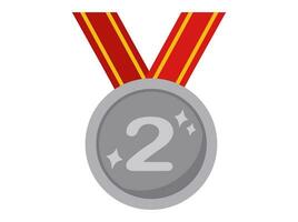 2:a plats silver- medalj illustration vektor