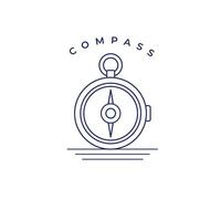 Kompass minimalistisch Monoline Kunst Logo Stil, einfach modern Nachlass Logo, Vektor Vorlage zum Ihre Marke