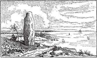 menhir, årgång gravyr vektor