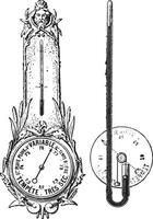 Barometer wählen, Jahrgang Gravur. vektor