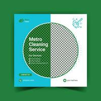 metro rengöring service social media posta design vektor