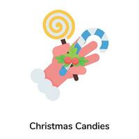 modisch Weihnachten Süßigkeiten vektor