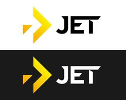 abstrakt form flygande jet transport logotyp design. vektor