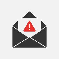 Virus Mail Symbol. Briefumschlag dokumentieren. Marketing Nachricht, Cyber Attacke. Vektor