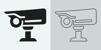 uppsättning av säkerhet eller övervakning kamera ikoner. cCTV kamera ikon, vektor grafik. trådlös säkerhet kamera ikon. svart ikon illustration för cCTV kamera isolerat på vit bakgrund