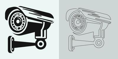 uppsättning av säkerhet eller övervakning kamera ikoner. cCTV kamera ikon, vektor grafik. trådlös säkerhet kamera ikon. svart ikon illustration för cCTV kamera isolerat på vit bakgrund