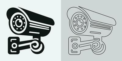 uppsättning av säkerhet eller övervakning kamera ikoner. cCTV kamera ikon, vektor grafik. trådlös säkerhet kamera ikon. svart ikon illustration för cCTV kamera isolerat på vit bakgrund