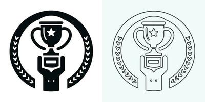 Gewinner Trophäe Symbol Vektor, Symbol von Sieg Fall. Trophäe Symbol im modisch eben Stil. Trophäe Symbol. Fachmann, Pixel perfekt Symbole optimiert zum beide groß und klein Auflösungen. vektor