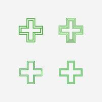 Gesundheitsschutz mit Schild-Logo-Design-Vektorvorlage für Medizin- oder Versicherungsunternehmen-Vektor vektor