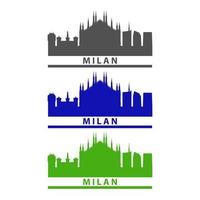 milans skyline illustrerad på vit bakgrund vektor