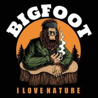 Bigfoot Charakter Liebe Natur Vektor Illustration