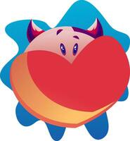 Karikatur lila Monster- mit rot Herz Vektor illustartion auf Weiß Hintergrund