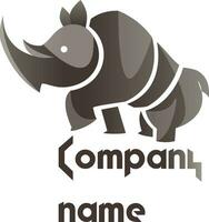 modern Logo Design von ein grau Nashorn auf Weiß Hintergrund vektor