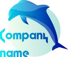 einfach Vektor Logo Design auf Weiß Hintergrund von ein Blau Delphin