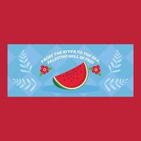 vattenmelon palestina symbol för fredlig Land . grön, vit, röd, svart. färsk vattenmelon frukt vektor