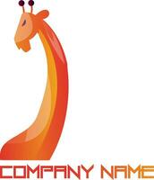 orange och röd enkel logotyp vektor illustration av en giraff på vit bakgrund