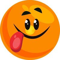 Emoji mit herausgestreckter Zunge, Illustration, Vektor auf weißem Hintergrund