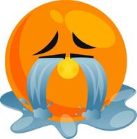 gråt hård emoji, illustration, vektor på vit bakgrund