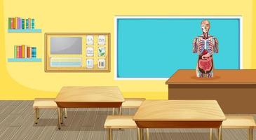 klassrumsinredning med möbler och dekoration vektor