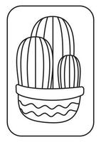 målarbok kaktusar illustration målarfärg för barn vektor