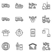 logistik ikoner . linje vektor illustration , transport, tillförsel, företag produkt industri