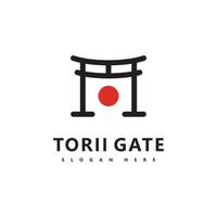 torii logo ikon japansk vektor illustration design