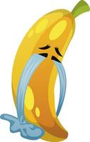 Banane Weinen Illustration Vektor auf Weiß Hintergrund