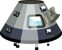 grau minimalistisch Raumschiff Vektor Illustration auf Weiß Hintergrund