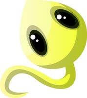 lächelnd Gelb Monster- mit groß süß Augen Illustration Vektor auf Weiß Hintergrund