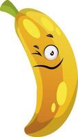 Banane zwinkert Illustration Vektor auf Weiß Hintergrund