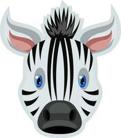 Zebra mit Blau Augen, Illustration, Vektor auf Weiß Hintergrund.
