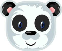 söt panda med blå ögon, illustration, vektor på vit bakgrund.